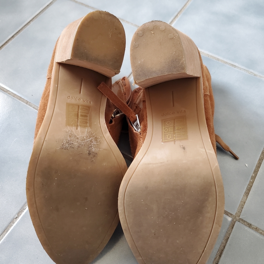 Cognac suede booties - Picture 4 of 4